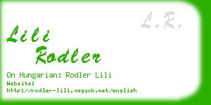 lili rodler business card